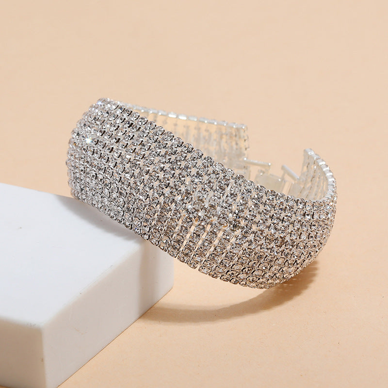 Wholesale Diamond Crystal Rhinestone Full Diamond Electroplating Bracelet